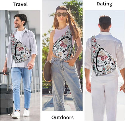 HUA ANGEL Crossbody Sling Bag for Men & Women Lightweight Waterproof Chest Shoulder Bag for Travel Hiking & Everyday Use