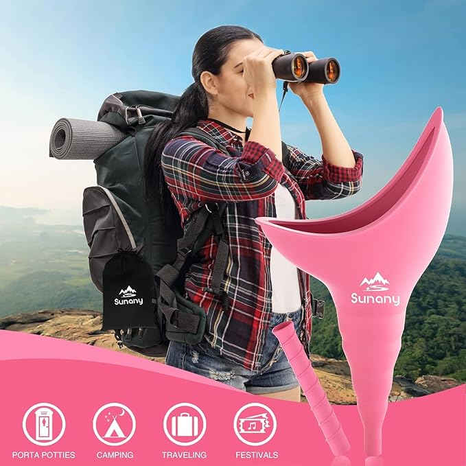 Female Urination Device, Reusable Female Urinal Silicone Women Pee Funnel Allows Women to Pee Standing Up, Portable Womens Urinal is The Perfect Companion for Camping,Outdoor,Travel