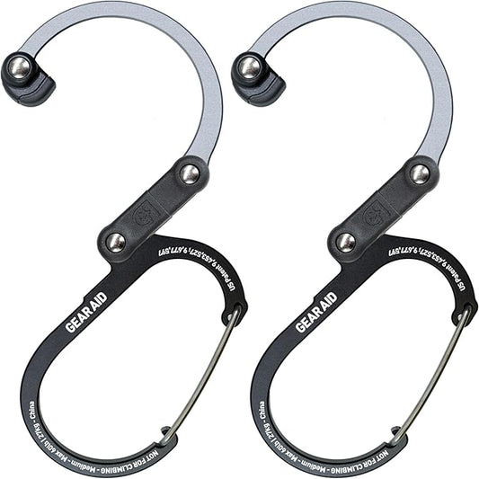 GEAR AID HEROCLIP 360° Swivel Carabiner Gear Clip and Hook (Medium) for Camping, Backpack, Suitcases and Garage Organization