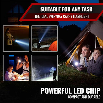 PeakPlus LED Flashlights High Lumens, Tactical Flash Lights [4 Pack] - Super Bright Waterproof Zoomable 5 Modes - Powerful Handheld Flashlights for Emergencies, Camping, Outdoor, Dog Walking