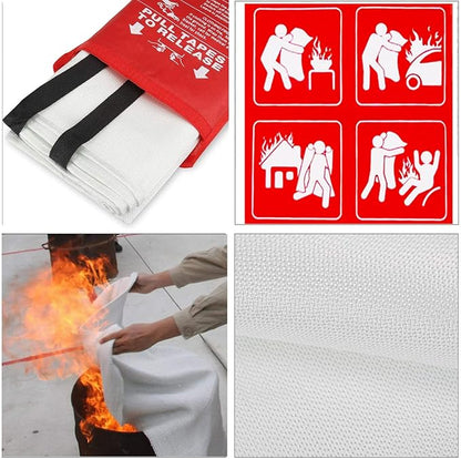 Emergency Fire Blanket for Home Kitchen Fiberglass Fire Suppression Blanket Great for School,Office,Camping,Grill,Car,Warehouse,Emergency Surival Safety (1 Pack,39 in X 39 in)