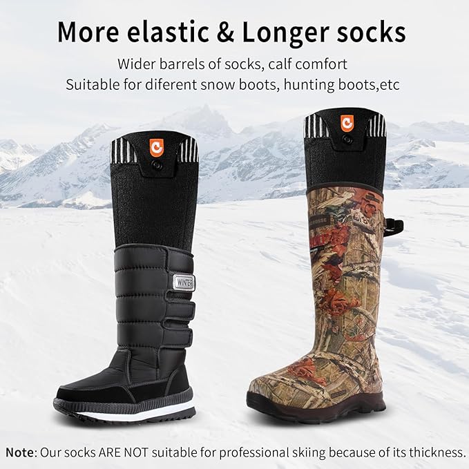 Heated Socks for Men Women, 5000mAh APP Control Battery Heated Socks Rechargeable Washable, Electric Socks Foot Warmer for Hiking Biking Camping Skiing Hunting Outdoor Work, Heating Socks