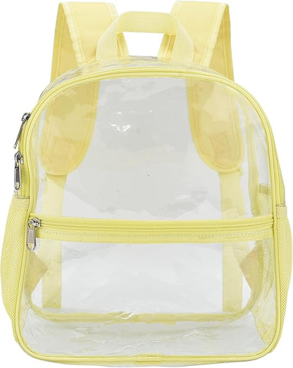 Oraben Clear Backpack for Stadium Events Clear Stadium Backpack 12x6x12 Bag (Enhanced Strap, Yolk Yellow)