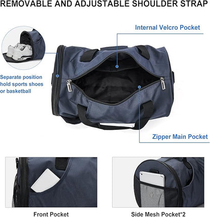 Sports Gym Bag for Men Women with Wet Pocket & Shoes Compartment,Small Travel Duffel Bag