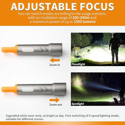 X723 LED Flashlights with 3000 High Lumens - Bright Zoomable Rechargeable Flashlights with 9 Modes for home, IPX6 Waterproof Small FlashLight for Emergencies, Camping, Hiking and Outdoor Use