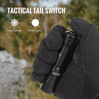 ThruNite Archer Pro V2 EDC Flashlight - 950 Lumens, USB-C Rechargeable, Tail Switch LED Penlight for Camping, Outdoor & Emergency - Cool White (Black)