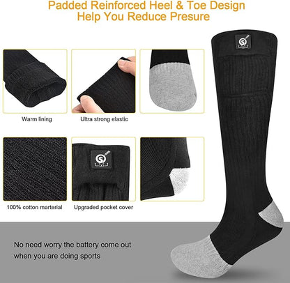 Upgraded Rechargeable Electric Heated Socks,7.4V 2200mAh Battery Powered Cold Weather Heat Socks for Men Women,Outdoor Riding Camping Hiking Motorcycle Skiing Warm Winter Socks