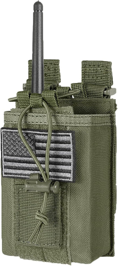 FRTKK Tactical Radio Holder Radio Holster Molle Radio Pouch Universal Radio Case Military Heavy Duty Radio Bag for Police Firefighter Two Ways Walkie Talkies Vest