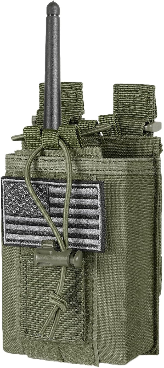 FRTKK Tactical Radio Holder Radio Holster Molle Radio Pouch Universal Radio Case Military Heavy Duty Radio Bag for Police Firefighter Two Ways Walkie Talkies Vest