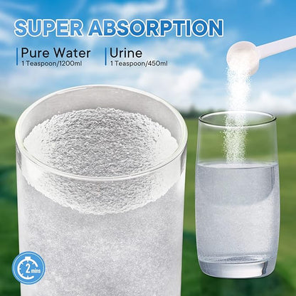 2.2LB Urine Super Absorbent with Spoon, Toilet Gel Powder for Portable Toilet/Bedpans, Eco Gel Camping Toilet Chemicals, Sodium Polyacrylate Solidifier for Pet Loo, Urinal Deodorizer - by Qucship