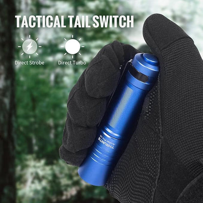 ThruNite Archer Pro V2 EDC Flashlight - 950 Lumens, USB-C Rechargeable, Tail Switch LED Penlight for Camping, Outdoor & Emergency - Cool White (Blue)