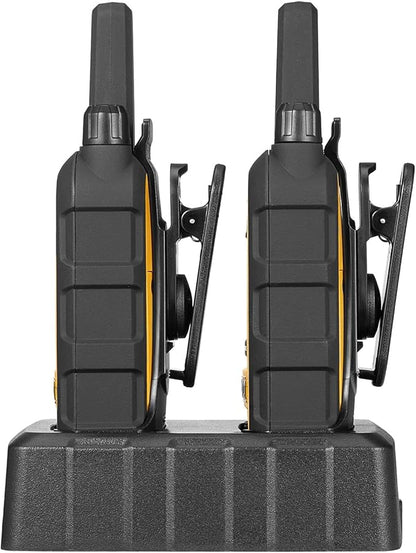 DEWALT DXFRS300 1 Watt Heavy Duty Walkie Talkies with Headsets - Waterproof, Shock Resistant, Long Range & Rechargeable Two-Way Radio with VOX (4 Pack) (2DXFRS300-SV1)