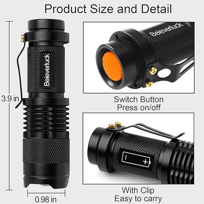 10 Pack Red Light Flashlight 3 Modes Red LED Flashlight Scalable Red Light Torch with Clip for Hunting Astronomy Night Observation and Outdoor Activities