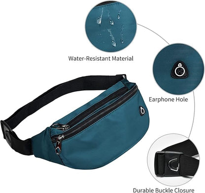 Fanny Pack for Men Women, Waterproof Sports Waist Bag Pack, Belt Bag for Travel Hiking Running