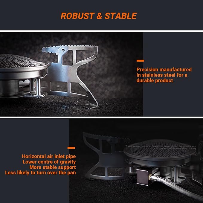 Bulin Camping Gas Stove Burner 3500W/3800W/5800W/6800W/18000W Adjustable Ultralight Backpacking Stove Windproof Camp Portable Propane Stove for Camping Hiking Backpack Outdoor
