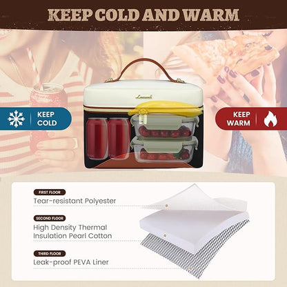LOVEVOOK Insulated Lunch Bag for Women,Large Adult Lunch Box for Women,Leakproof Cooler Bag for Office Picnic Hiking Beach,Lunch Tote Bag with Adjustable Shoulder Strap