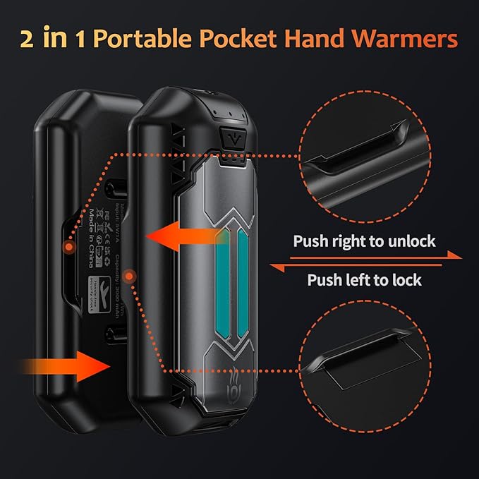 AI Hand Warmers Rechargeable 2 Pack, 6000mAh Electric Hand Warmers with 3 Heat Settings 20Hrs Long Lasting Portable Pocket Heater for Outdoor Camping, Hunting, Golf, Winter Gifts