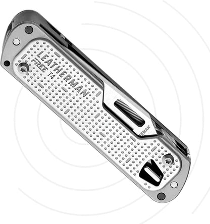 LEATHERMAN, FREE T4 Multitool and EDC Knife with Magnetic Locking and One Hand Accessible, Made in the USA, Stainless