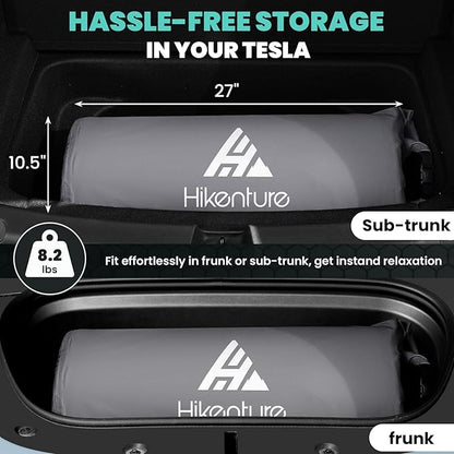 Hikenture Self Inflating Sleeping Pad for Tesla Model Y, Ultra Thick Car Camping Mattress Bed for Model Y, Insulated Double Sleeping Pad with Foam, R-Value 13 Camping Pad for All Season