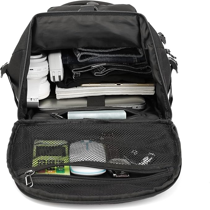 Gym Duffle Bag Backpack 4-Way Waterproof with Shoes Compartment for travel Sport Hiking laptop (Black)