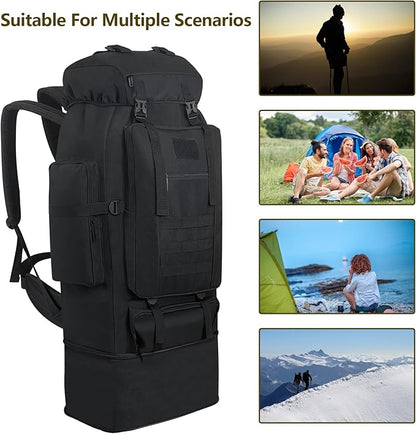 80L 100 Liters Camping Hiking Military Tactical Backpack,Water Resistant Large Travel Daypacks Outdoor MOLLE Rucksack