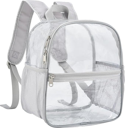Oraben Clear Backpack for Stadium Events Clear Stadium Backpack 12x6x12 Bag (Enhanced Strap, Sliver)