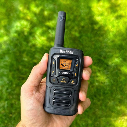 New Bushnell LPX350 Walkie Talkie Radio - Reliable Quality, Rugged Design, 1W Power for 25 Miles of Range, Two Way Radios Equipped for Wherever Life Takes You (2 Pack)