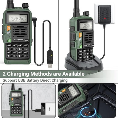 Baofeng Ham Radio UV-5R 8W Upgrade Long Range Handheld UV-S9 Plus Dual Band Two Way Radio Portable Walkie Talkies with USB Charger Cable