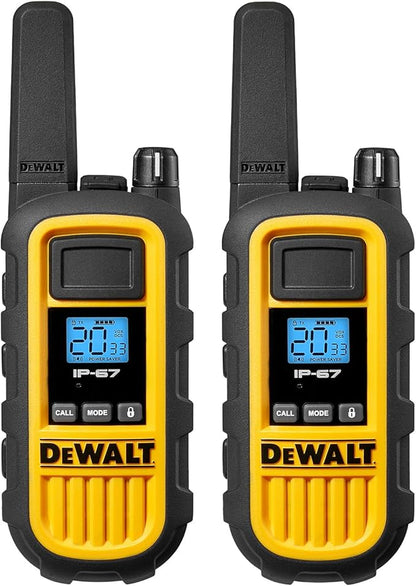 DEWALT DXFRS800 Bundle 2W Walkie Talkies Heavy Duty Business Two-Way Radios, 6 Pack with 6 Headsets Plus Gang Charger (DXFRS800BCH6-SV1)