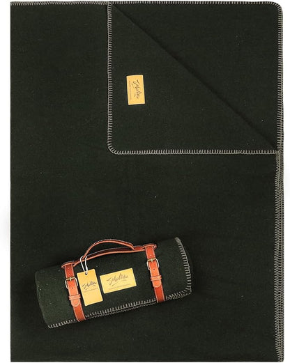 100% Wool Blanket, 62" x 86", Warm, Thick, Washable, Military Wool Blanket, Great for Camping, Outdoors, Sporting Events, Survival Kits