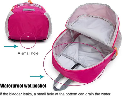 Little Kids Hiking Backpack for Boys or Girls, Small Daypack for Camping or Travel (Rose)