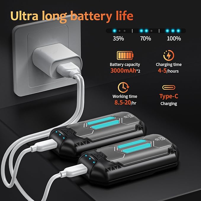 AI Hand Warmers Rechargeable 2 Pack, 6000mAh Electric Hand Warmers with 3 Heat Settings 20Hrs Long Lasting Portable Pocket Heater for Outdoor Camping, Hunting, Golf, Winter Gifts