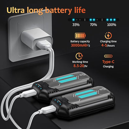 AI Hand Warmers Rechargeable 2 Pack, 6000mAh Electric Hand Warmers with 3 Heat Settings 20Hrs Long Lasting Portable Pocket Heater for Outdoor Camping, Hunting, Golf, Winter Gifts