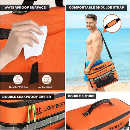 Kayak Cooler Behind Seat - Waterproof Cooler Bag Compatible with Lawn-Chair Seat Kayak，Kayak Accessories Camping Cooler, Portable Ice Chest for Fishing, Beach,Picnic, Trips