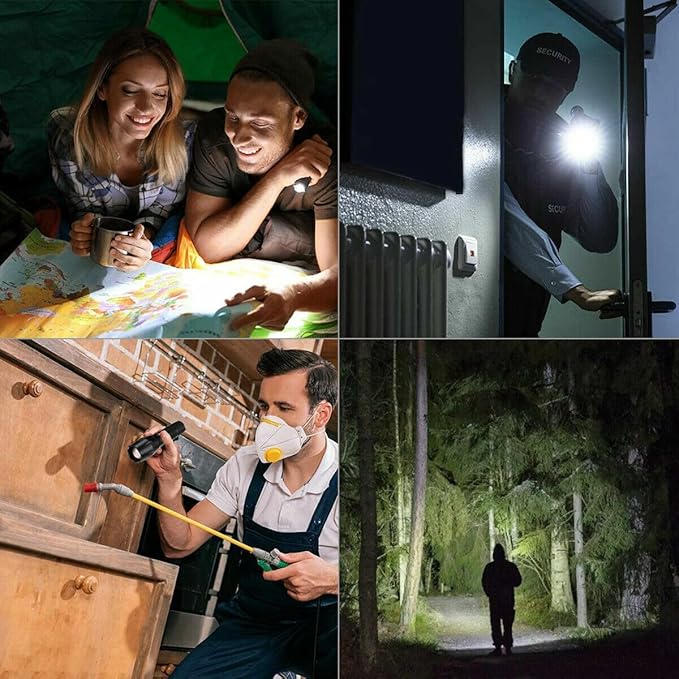 LED Flashlight, Bright 2000 Lumens Tactical Flashlights High Lumens with 5 Modes, Waterproof Zoomable Flash Light for Outdoor, for Emergency Student Dorm Camping Essentials Camper Gear, 1 Pack