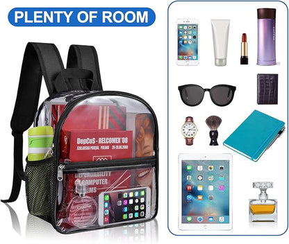 USPECLARE Clear Backpack for Stadium Approved 12×6×12, Water proof Clear Bag for Stadium Events and Concert Work Sport Event