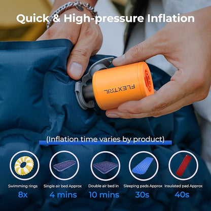 FLEXTAILGEAR Portable Air Pump - Tiny Pump 2, Electric Air Pump for Inflatables 2.8oz Battery Inflator Rechargeable Air Mattress Pump for Sleeping Pads, Pool Floats, Swimming Rings Black