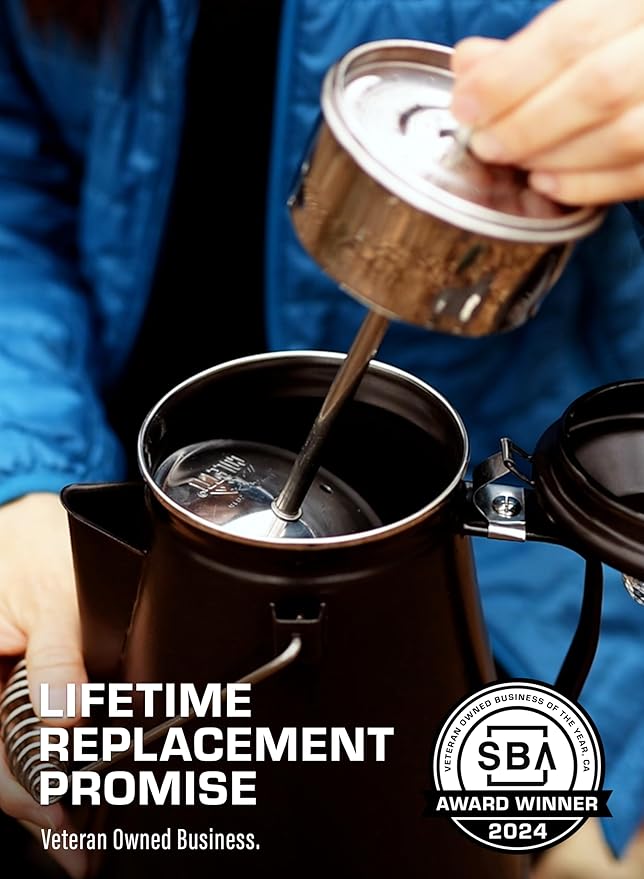 COLETTI Classic Coffee Percolator — Percolator Coffee Pot, Camp Coffee Maker – The Original Camping Coffee Pot, Now Modernized – For Campsite Brewmasters Everywhere [Matte Gray Enamel, 12 Cup]
