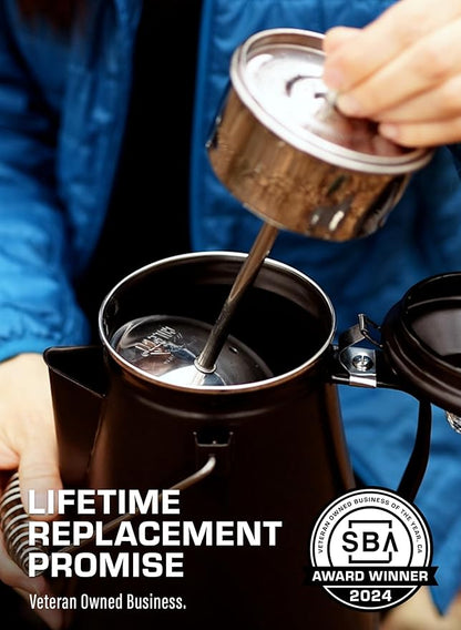 COLETTI Classic Coffee Percolator — Percolator Coffee Pot, Camp Coffee Maker – The Original Camping Coffee Pot, Now Modernized – For Campsite Brewmasters Everywhere [Matte Gray Enamel, 12 Cup]