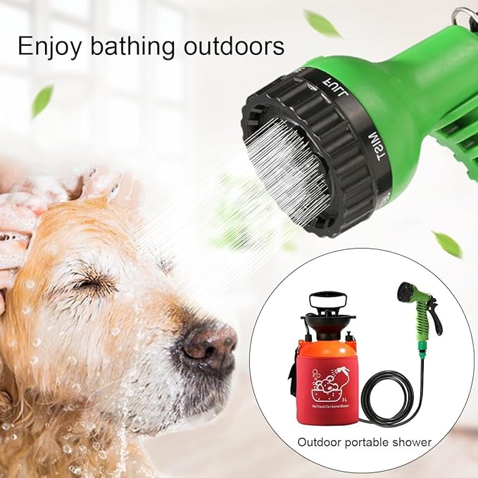 CLICIC Pressure Sprayer with 7 Spray Modes, Camping Shower with Removable Hose and Shower Head for Camping Outdoor Traveling Hiking and Pet Bath. (0.75 Gallon / 3L-Insulated)