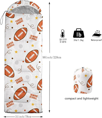 Kids Sleeping Bag for Boys Girls,Cute Puppy Print-Lightweight Warm Portable Outdoor Indoor-Waterproof Cold Weather Resistant Sleeping Bag for Camping Hiking