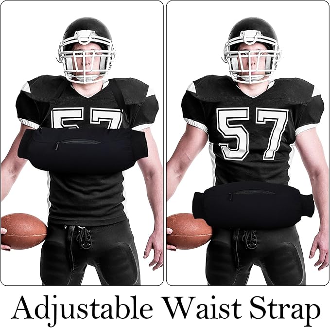 2 Pcs Football Hand Warmer with Zipped Pocket and Adjustable Waist Strap Lightweight Unisex Handwarmer Reusable Hand Muff Pouch for Cold Weather Baseball Hiking Camping, Black