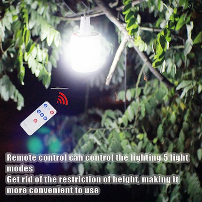 LED Camping Tent Solar Bulb Lantern Lights 5 Mode USB Rechargeable with Remote Control Portable Light Hanging Outdoor Fishing Emergency Courtyard Garden 4 Power Display Outdoor 1pack