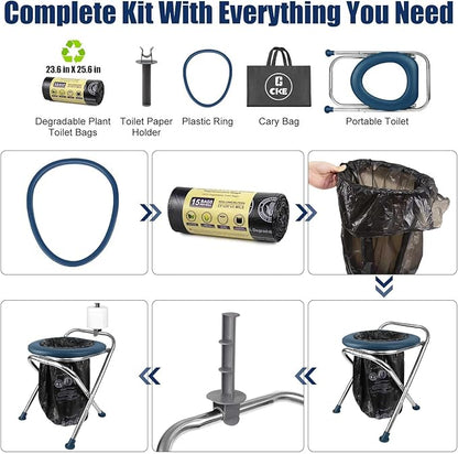 CKE Upgraded Portable Toilet Kit for Camping