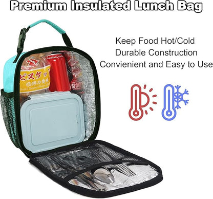 Femuar Lunch Box for Men Women Adults Small Lunch Bag for Office Work Picnic - Reusable Portable Lunchbox, Light Blue