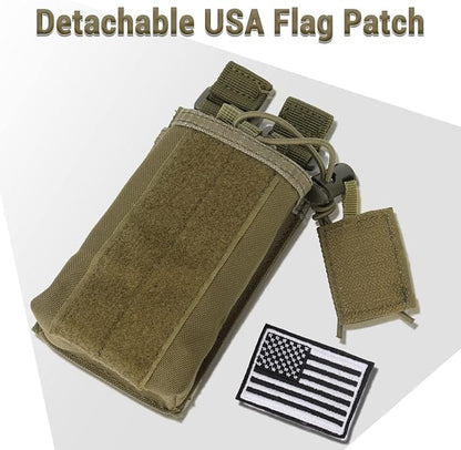 2 Pack Radio Case Radio Holder Molle Tactical Radio Holster Military Heavy Duty Radios Pouch Bag for Baofeng UV-5R F8HP UV-5R GT-3 UV-82 Two Ways Walkie Talkies Compatible with Bags Packs/Duffels