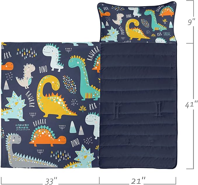 Space Nap Mat - Space Ship Galaxy Sleeping Bag with Removable Pillow - Daycare and Sleepovers Preschool Kindergarten Bedding Set for Kids Toddler Boys Girls
