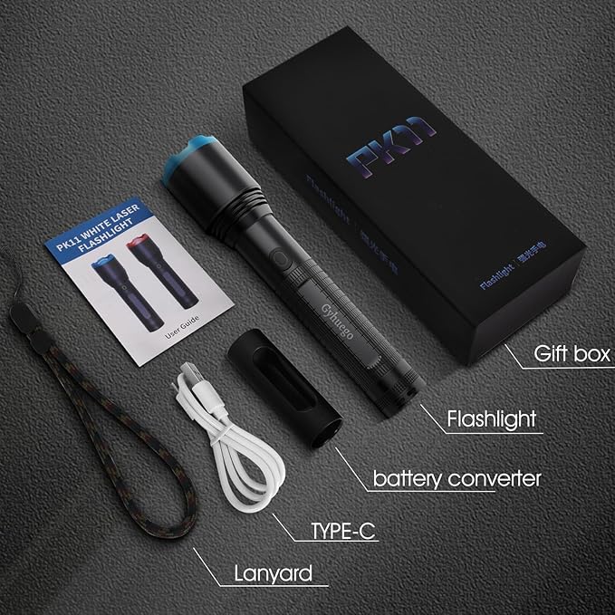 Led Flashlight, Recharge Tactical Flashlights High Lumens 10000, Zoomable Waterproof Flash Lights for Emergency, Outdoor, Home, Camping, Hiking