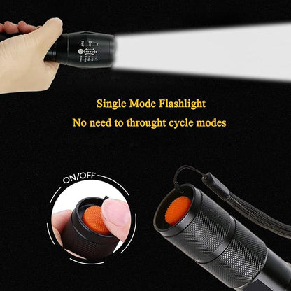 2 Pack Military Grade Single Mode High Lumens Led Tactical Flashlight for Outdoor Camping Hiking Emergency
