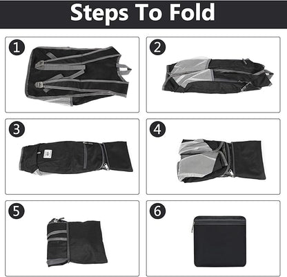 15L Lightweight Hiking Backpack Foldable Small Travel Backpack Packable Camping Backpack for Women Men (Black)